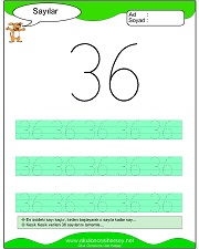 okul öncesi 1 sayısı çizgi çalışması